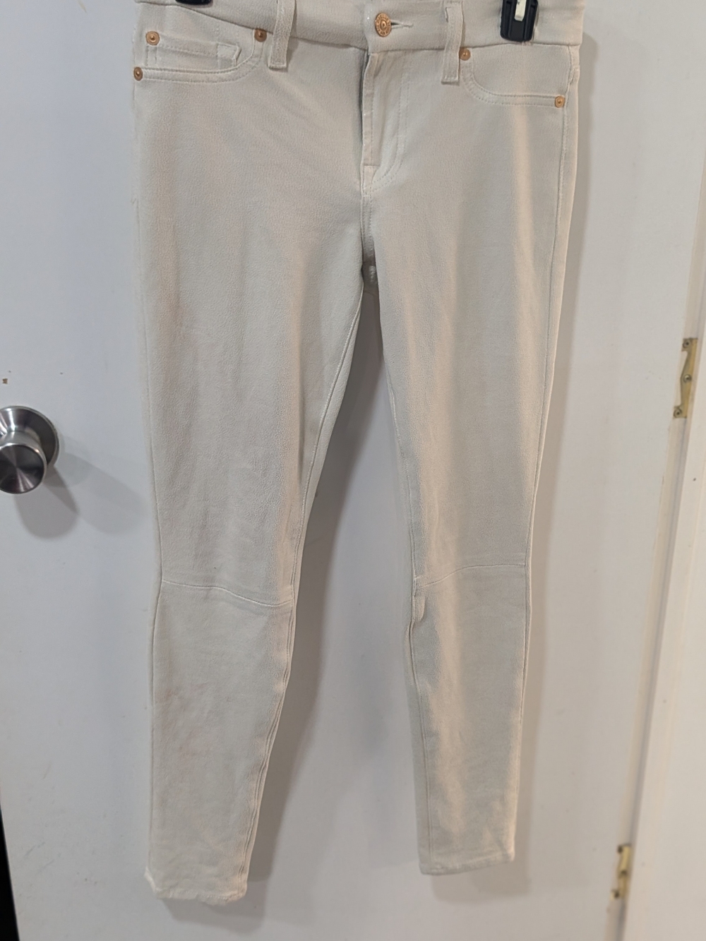 7 For All Mankind Off-White/Cream Skinny Jeans Very Soft